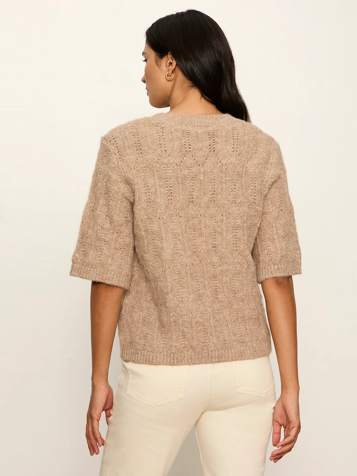 Pointelle Sweater Tee by Sanctuary in Heather Hazelnut