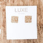 The Ella LUXE Marcasite Pave Stone Square Earring by Virtue Jewelry Design in Gold