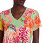 The Janie Favorite Short Sleeve V-Neck Tee by Johnny Was in Charlie