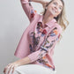 Elizabeth Rose Garden Crystal Pleats Shirt by Wild Cosmos in Pink Rose