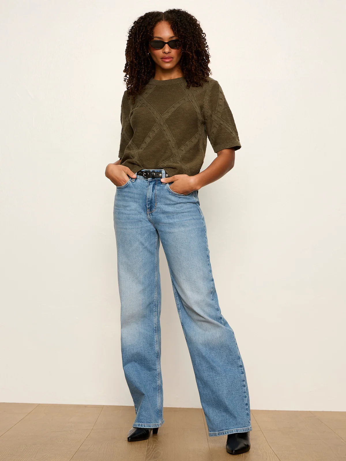 Diamond Stitch Sweater Tee by Sanctuary in Kalamata