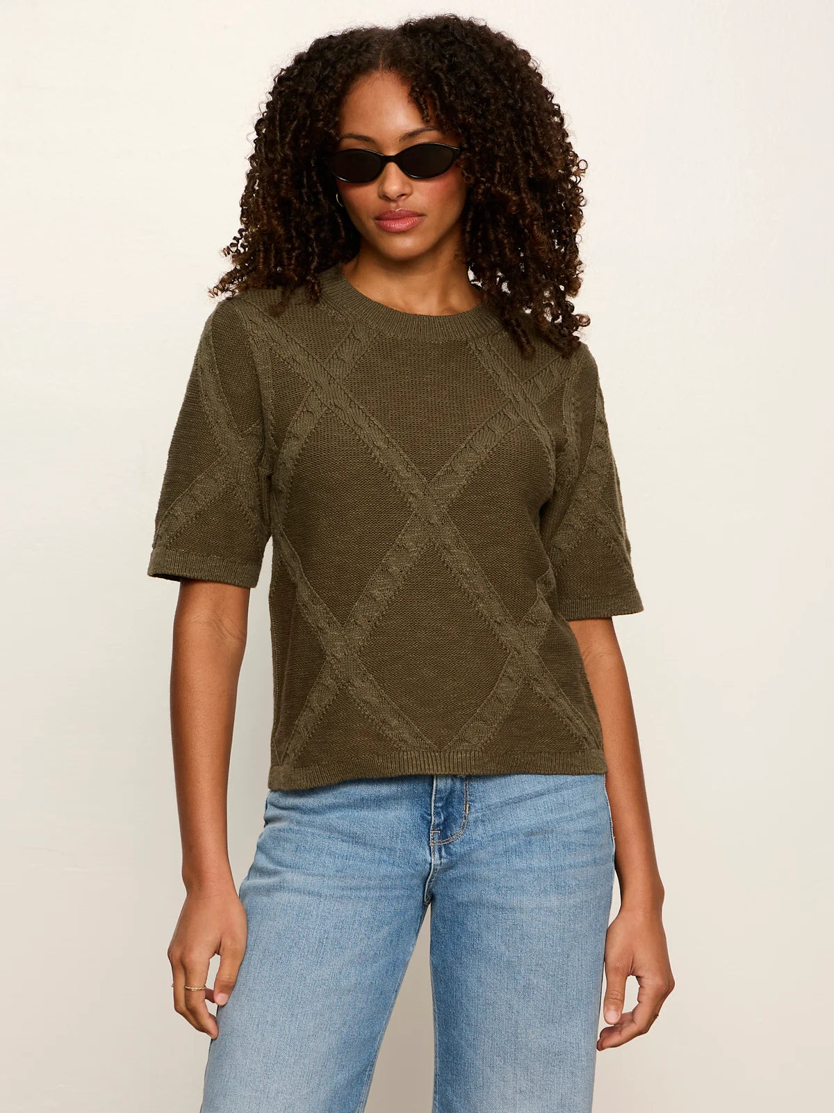 Diamond Stitch Sweater Tee by Sanctuary in Kalamata