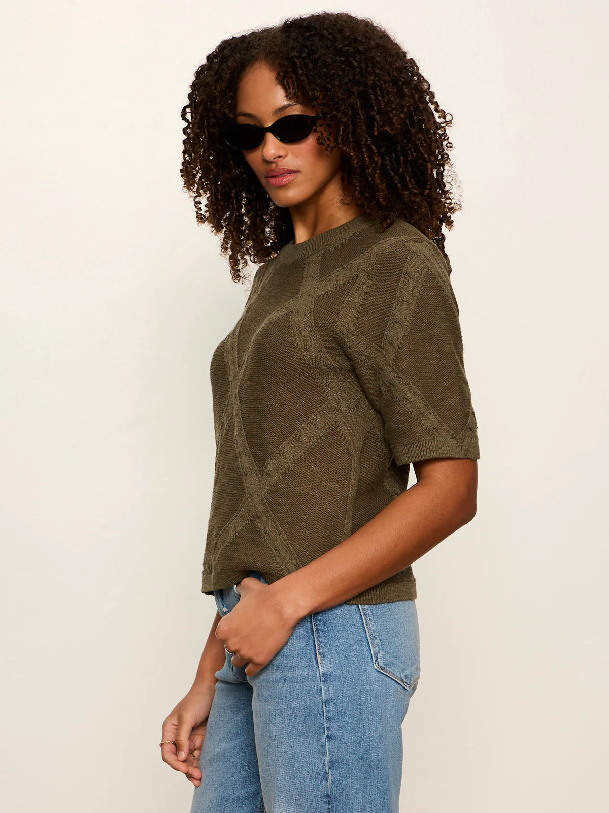 Diamond Stitch Sweater Tee by Sanctuary in Kalamata