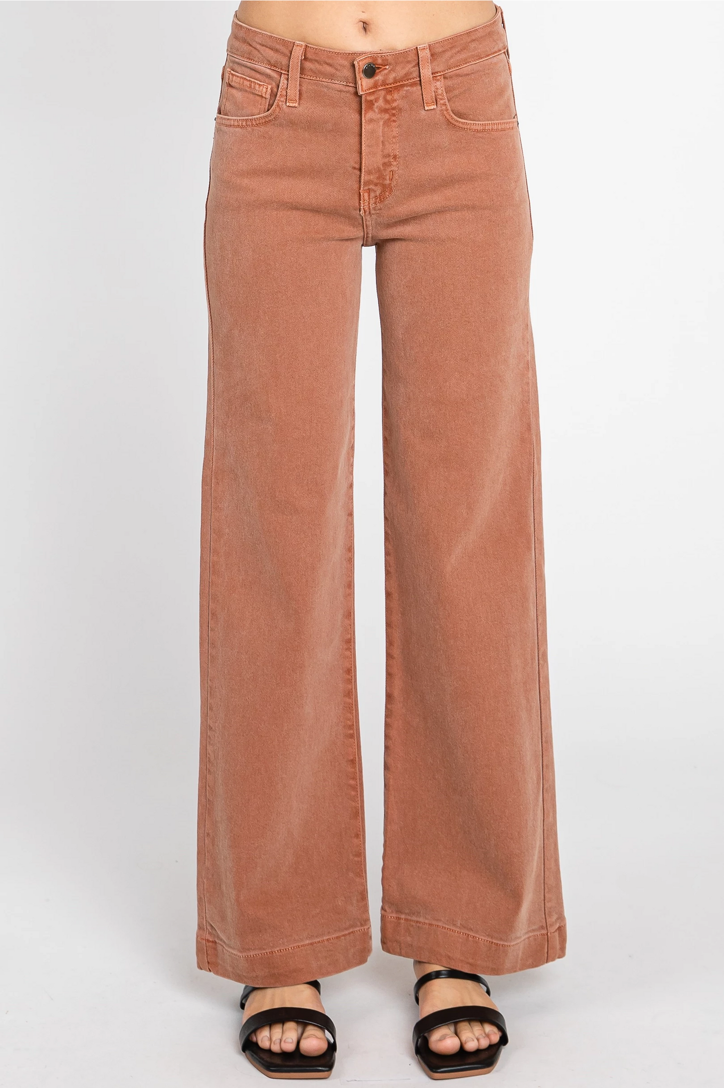 Genoa Vintage Wash Wide-Leg Pant by Letter to Juliet in Clay