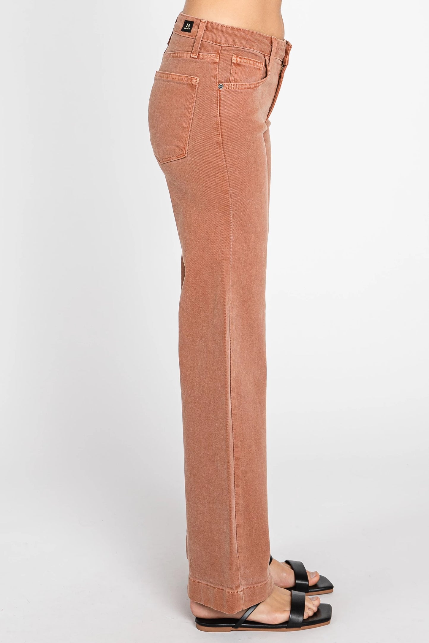 Genoa Vintage Wash Wide-Leg Pant by Letter to Juliet in Clay