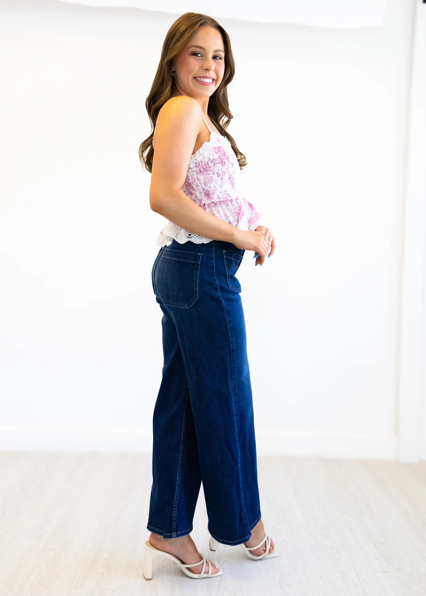 Sailor Front Patch Pocket Jean By Letter to Juliet in Dark