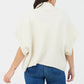 Teagan Short Sleeve Textured Front Knit Cardigan by Suzy D London in Winter White