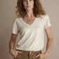 T-shirt with Glitter Coating by Summum in Ivory