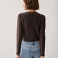 Soft Lurex Basic Jersey Tee by Summum in Dark Chocolate