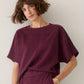 Boxy Soft Scuba Top by Summum in Dark Burgundy