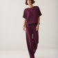 Boxy Soft Scuba Top by Summum in Dark Burgundy