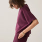 Boxy Soft Scuba Top by Summum in Dark Burgundy