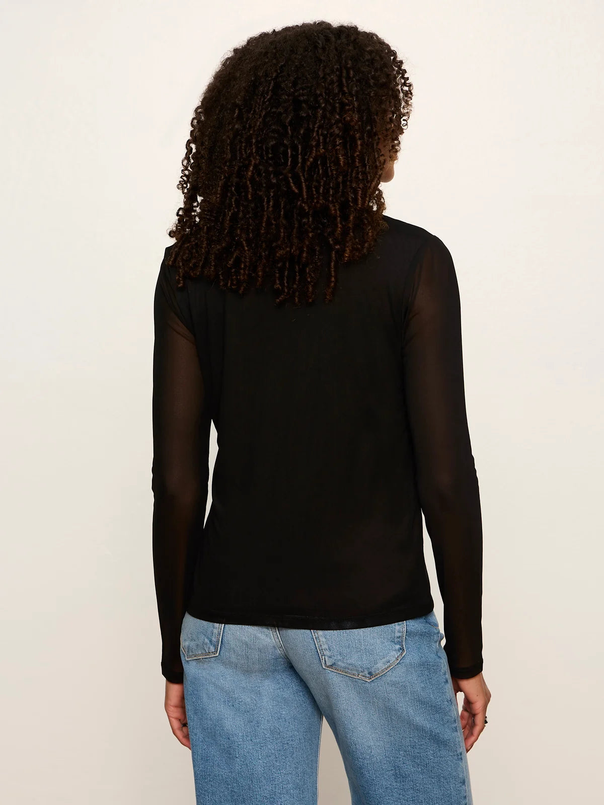 Mesh Long Sleeve Cardi by Sanctuary in Black