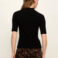 High Neck Ribbed Top by Sanctuary in Black