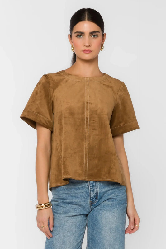 Juliette Top by Velvet Heart in Light Tan