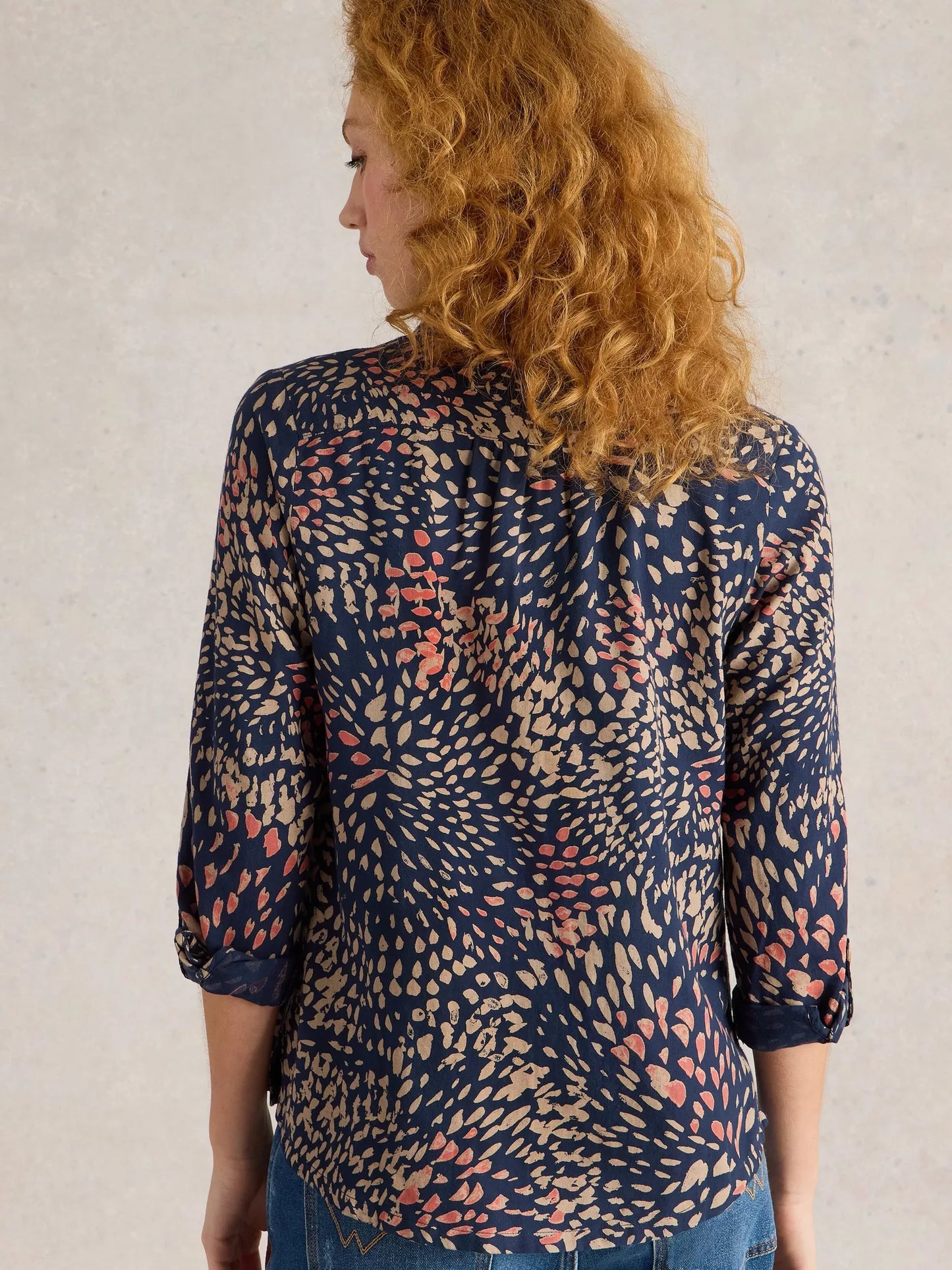 Sophie Organic Cotton Shirt by White Stuff in Navy