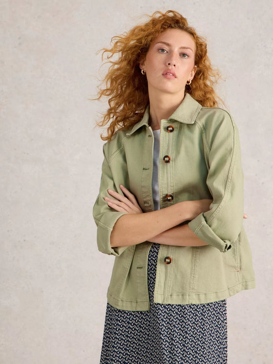 Eden Denim Jacket by White Stuff in Light Green