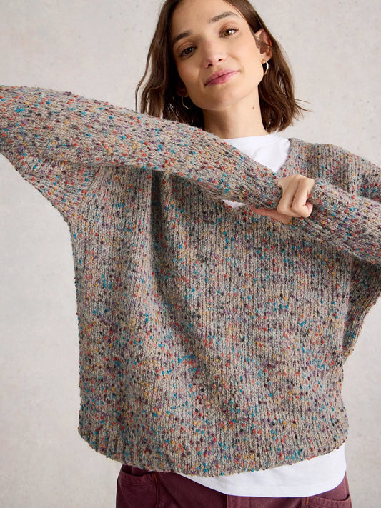 Texture V-Neck by White Stuff in Light Natural