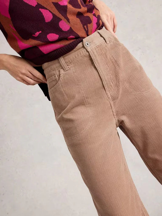 Tia Cord Wide Leg Crop by White Stuff in Light Natural