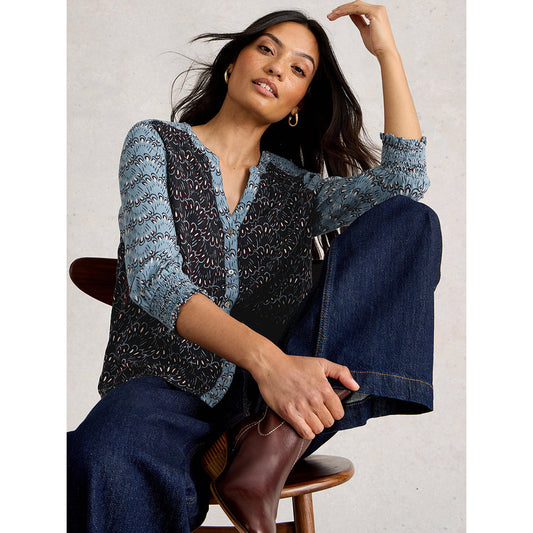 May Mixed Print Top by White Stuff in Blue Multi
