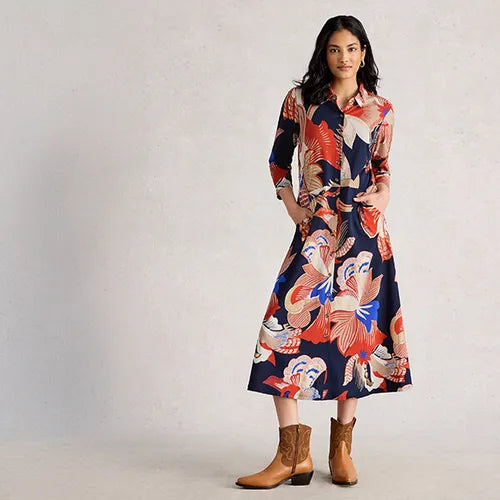 Rua Jersey Shirt Dress by White Stuff in Red Multi