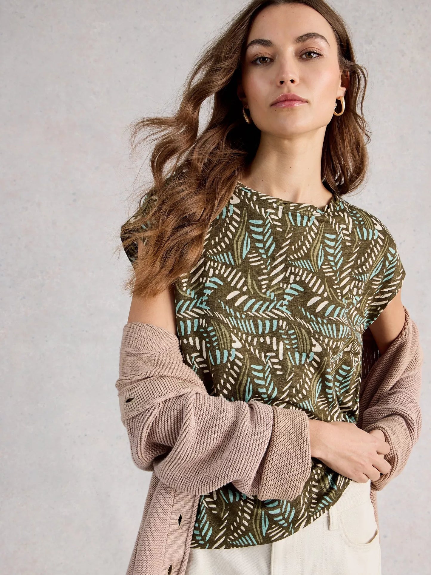 Rowan Linen Tee by White Stuff in Green