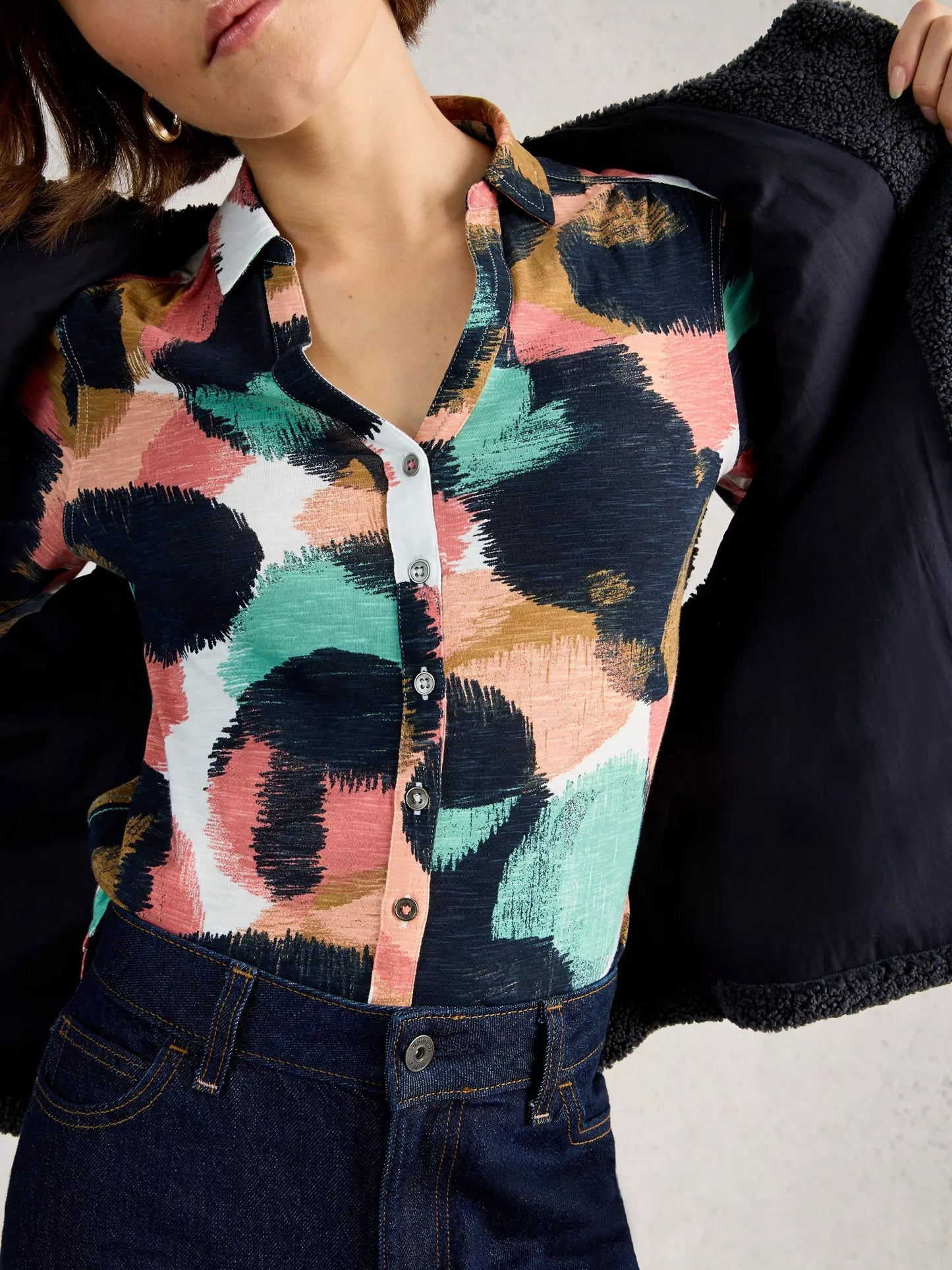 Annie Jersey Shirt by White Stuff in Navy