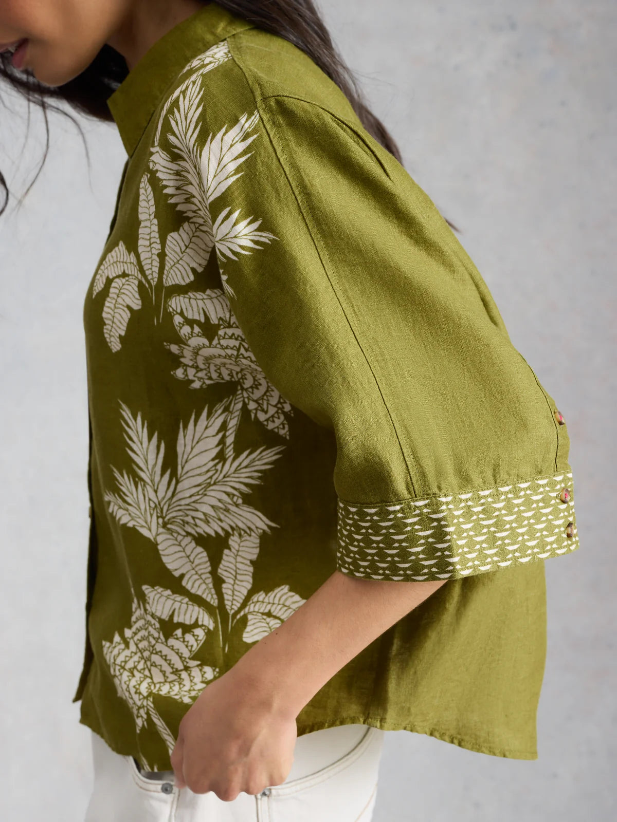 Cassie Linen Shirt by White Stuff in Green