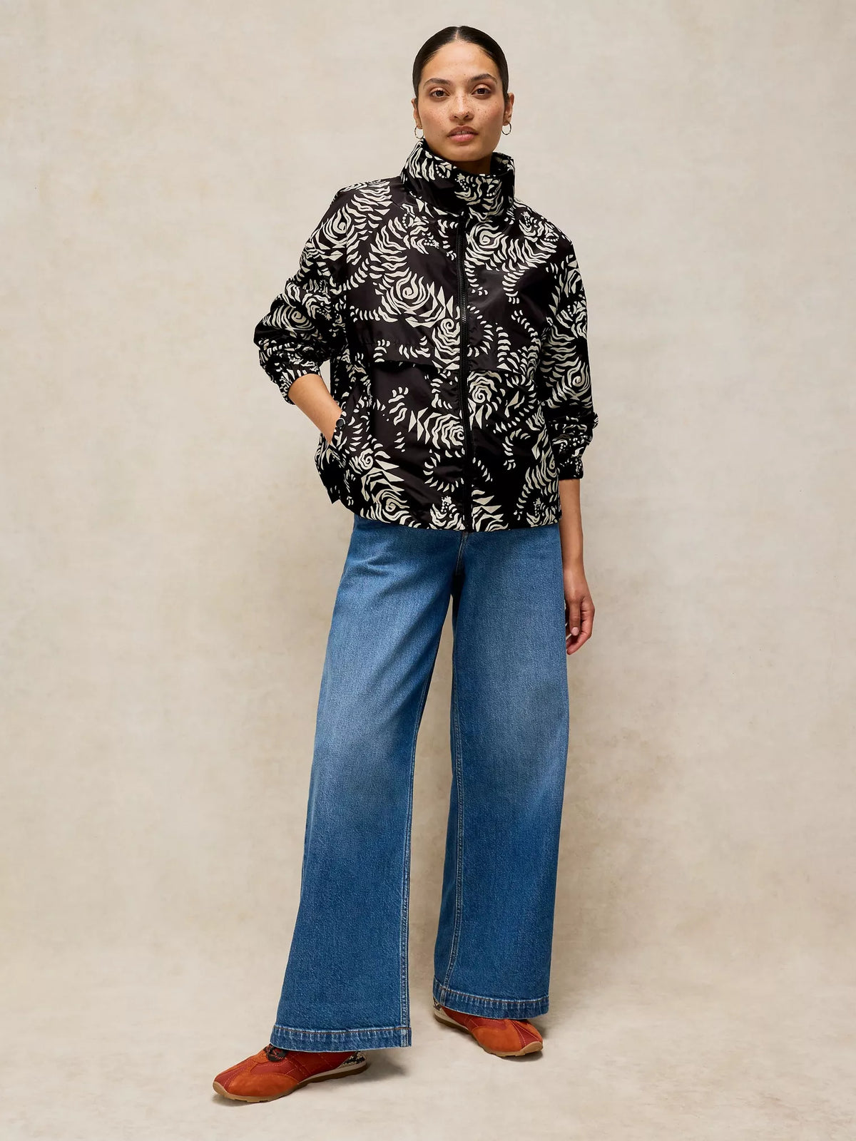 Paige Showerproof Jacket by White Stuff in Black Print