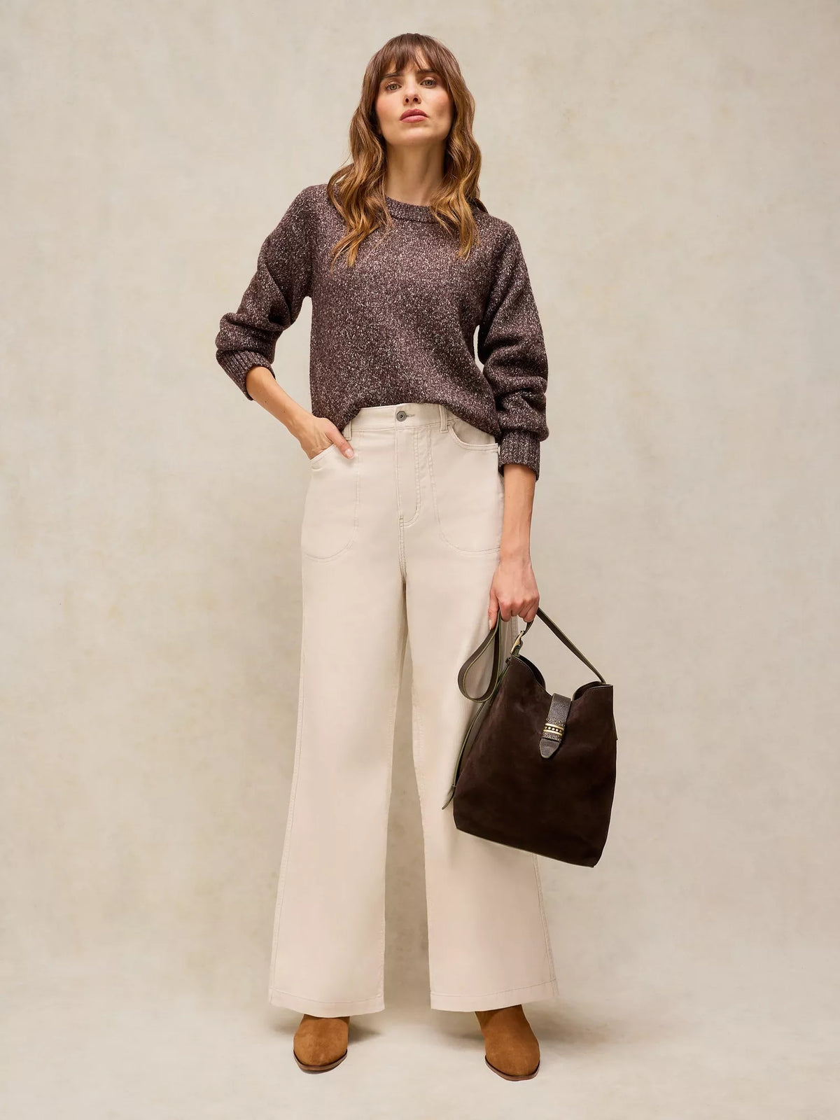 Tia Cord Wide Leg Trouser by White Stuff in Natural White