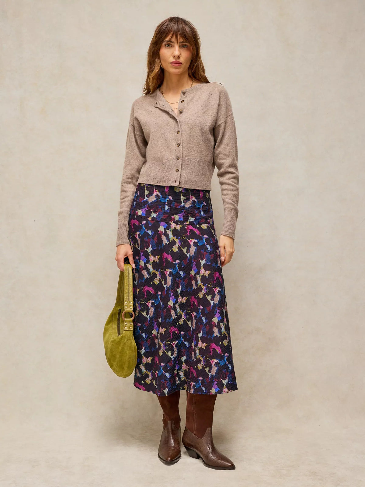 Gianna Bias Cut Midi Skirt by White Stuff in Pink Multi