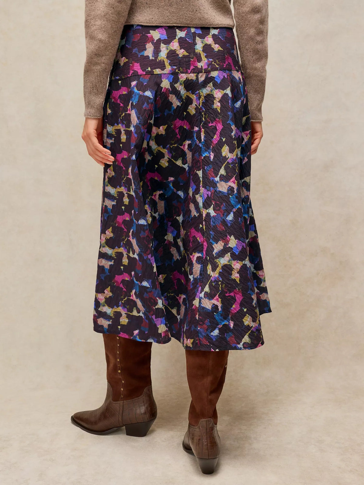 Gianna Bias Cut Midi Skirt by White Stuff in Pink Multi