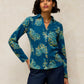 Annie Jersey Foil Shirt by White Stuff in Teal Print