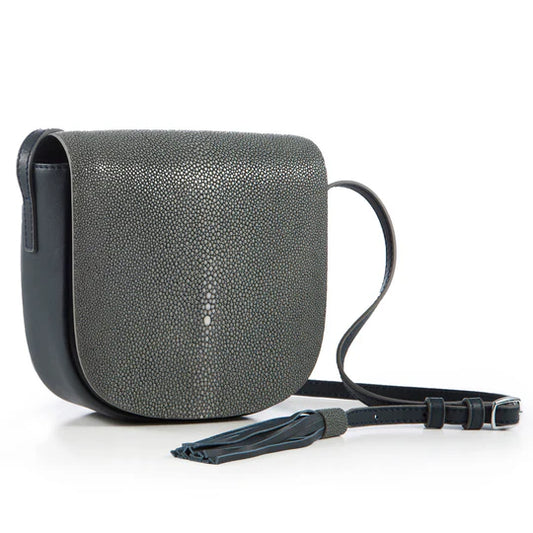 Brooke Cross Body Small Saddle Putty Shagreen by VIVO Studios