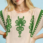 Abstract Oversized Poncho Style Top by Umgee in Cream and Green