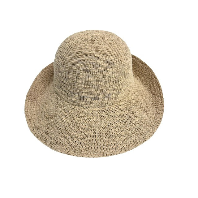 Cotton Blend Turn Brim Packable Hat by Shihreen In Natural