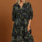 Mixed Floral Print Tiered Midi Dress by Umgee in Hunter Green Mix