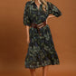 Mixed Floral Print Tiered Midi Dress by Umgee in Hunter Green Mix