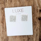 The Ella LUXE Marcasite Pave Stone Square Earring by Virtue Jewelry Design in Silver
