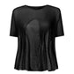 Miuna Wave Plisse Top by Wild Cosmos in Black