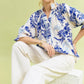 Layered Leafy Damask Blouse by Umgee in Ocean
