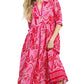 Leafy Border Print Midi Dress by Umgee in Red