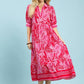 Leafy Border Print Midi Dress by Umgee in Red