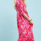 Leafy Border Print Midi Dress by Umgee in Red