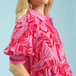 Leafy Border Print Midi Dress by Umgee in Red