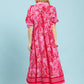 Leafy Border Print Midi Dress by Umgee in Red