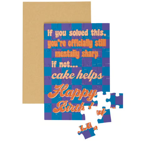Officially Still Mentally Sharp Puzzle Card by Primitives by Kathy