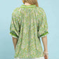 Spring Burst Print V-Neck Top by Umgee Sage Mix