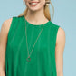Linen Sleeveless Swing Dress by Umgee in Kelly Green