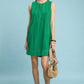 Linen Sleeveless Swing Dress by Umgee in Kelly Green